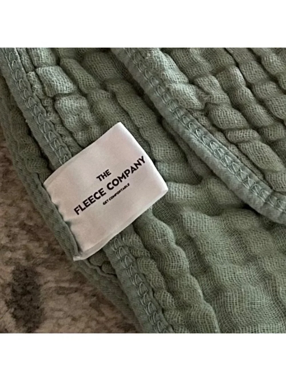The Fleece Company Green Muslin Cotton Blanket 53